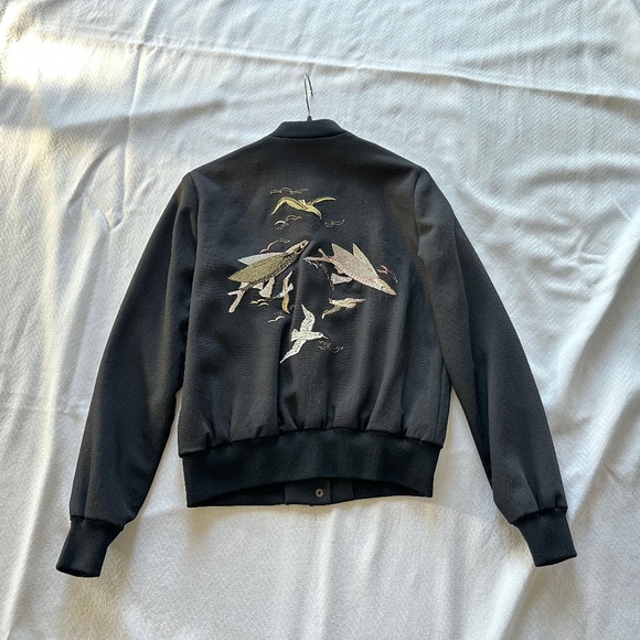 Wilfred Bomber Jacket with Bird Embroidery, Size XS, Black (RARE) - Picture 14 of 14